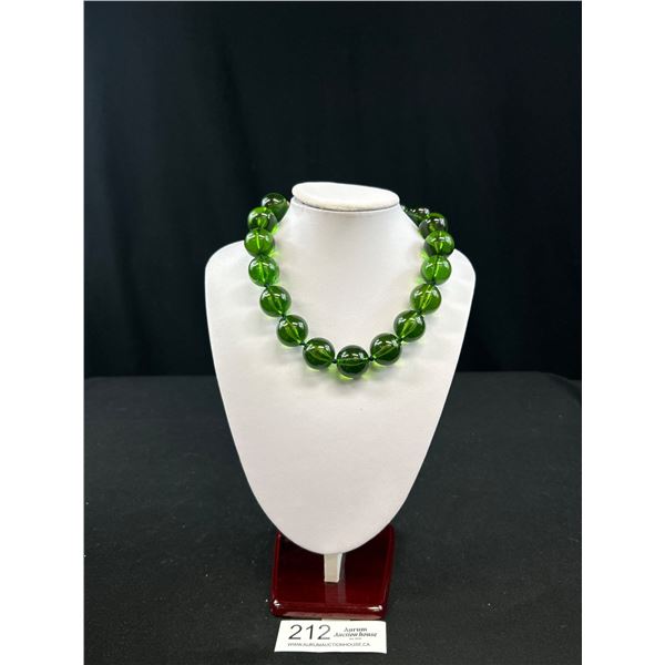 Vintage Green Lucite Bauble Necklace Design