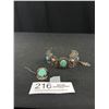 Image 1 : Exquisite! Antique Silver Turqouise Egyptian Bracelet Brooch Set