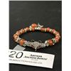 Image 2 : Vintage Goldtone Gem Stretch Bracelet Fairy + Fox Motif