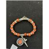 Image 3 : Vintage Goldtone Gem Stretch Bracelet Fairy + Fox Motif