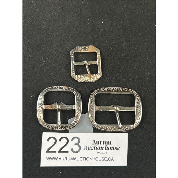 Antique Silver Belt Buckle x3 Quality!