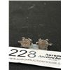 Image 2 : Genuine Antique Sterling Turtle Earrings Marked Sterling