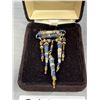 Image 2 : Cool Blue Paper Bead Broach with Copper Wire and Beads, In Case