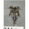 Image 3 : Cool Blue Paper Bead Broach with Copper Wire and Beads, In Case