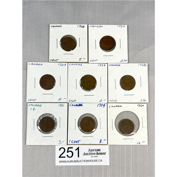 Lot of Vintage Canadian Pennies 1928-1934