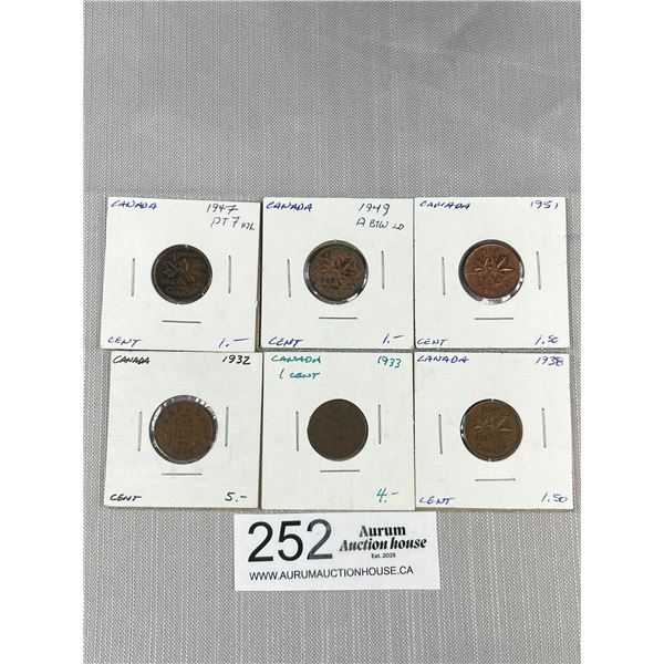 Lot of Vintage Canadian Pennies 1933-1951
