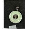 Image 2 : Sterling Silver Chinese Jade Stone Pendant Marked 925