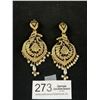 Image 1 : Large Gold Plated w/ Pearls Pair of Earrings