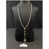 Image 1 : Solid and Heavy Silver Beads w/ Crucifix Cross and Rosary N.S. Dorosario DA Fatima  Terra of Fatima 