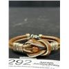 Image 3 : Vintage Leather w/ Silver + Amber Bracelet