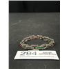 Image 1 : Vintage w/ Small MultiColor Stones Links Bracelet