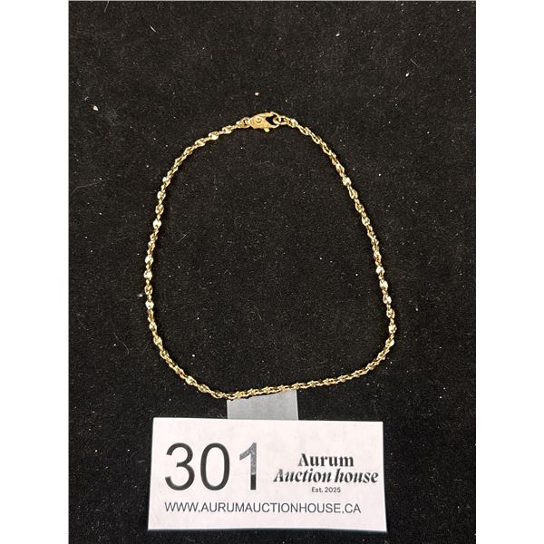Gold Plated Ankle Bracelet Vintage
