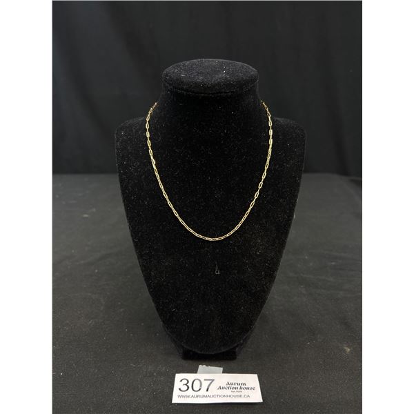18k Gold F. Modern Link Necklace Marked