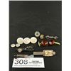 Image 1 : Antique Mother of Pearl Cufflink Tie Pin Lot