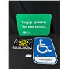 Image 1 : Lot of 3 Metal Signs, City of Burnaby, Handicap and Ron Co. Fencing