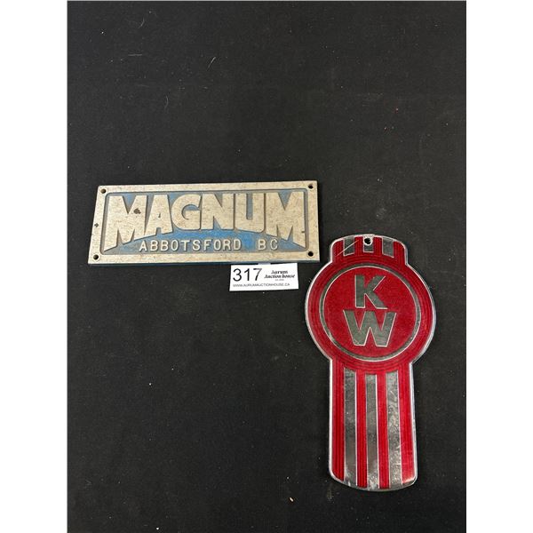 Vintage Magnum Abbotsford BC and Kenworth Truck Plates