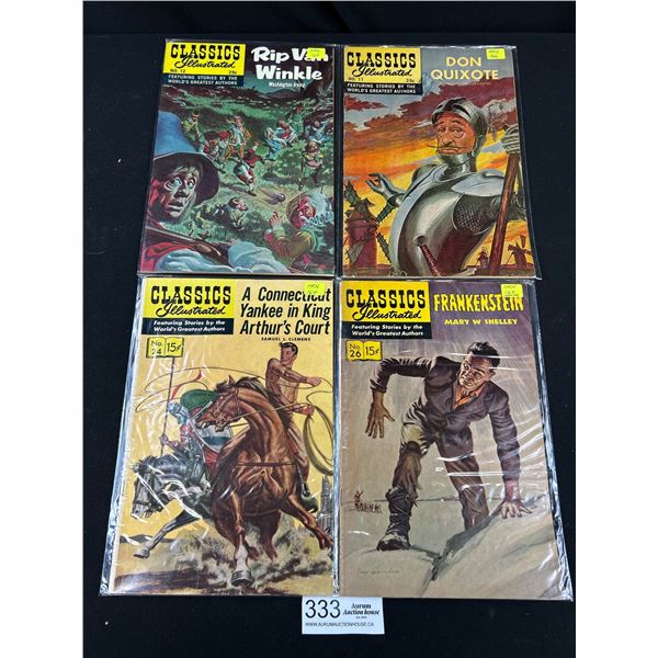 Lot of 4 Vintage Classics Illustrated 15 Cent Comics
