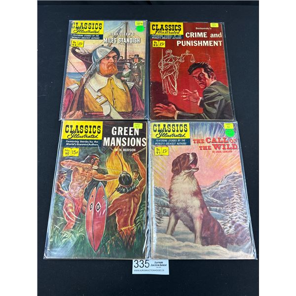 Lot of 4 Vintage Classics Illustrated 15 Cent Comics