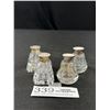 Image 1 : Lot of 4 Vintage Crystal/Glass Salt and Pepper Shakers w/ Sterling Silver Lids