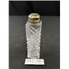 Image 1 : Vintage Crystal 6" Tall Perfume Bottle w/ Sterling Silver Cap