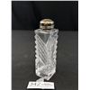 Image 2 : Vintage Crystal 6" Tall Perfume Bottle w/ Sterling Silver Cap