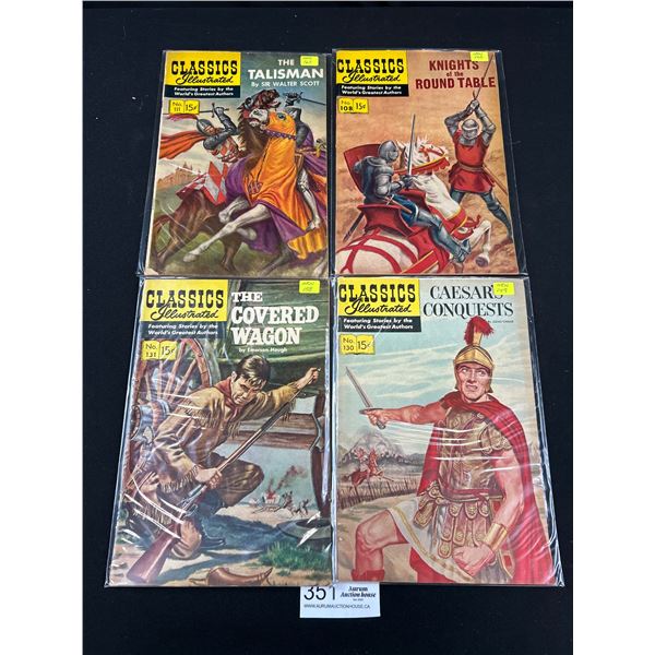 Lot of 4 Vintage Classics Illustrated 15 Cent Comics