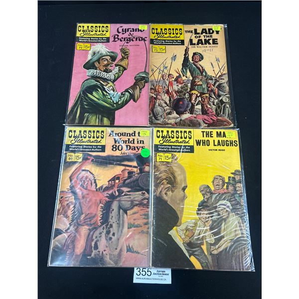 Lot of 4 Vintage Classics Illustrated 15 Cent Comics