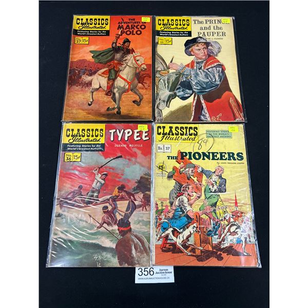 Lot of 4 Vintage Classics Illustrated 15 Cent Comics