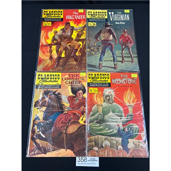 Lot of 4 Vintage Classics Illustrated 15 Cent Comics
