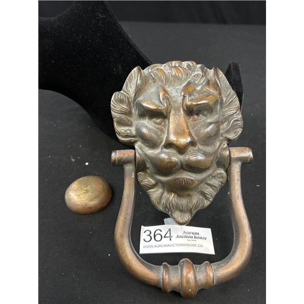 Heavy Brass Lions Head Door Knocker