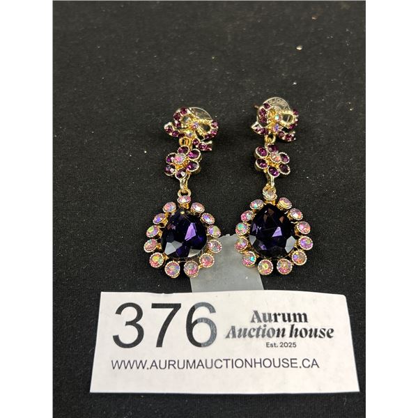 Pair of Vintage Borealis Rhinestone Earrings
