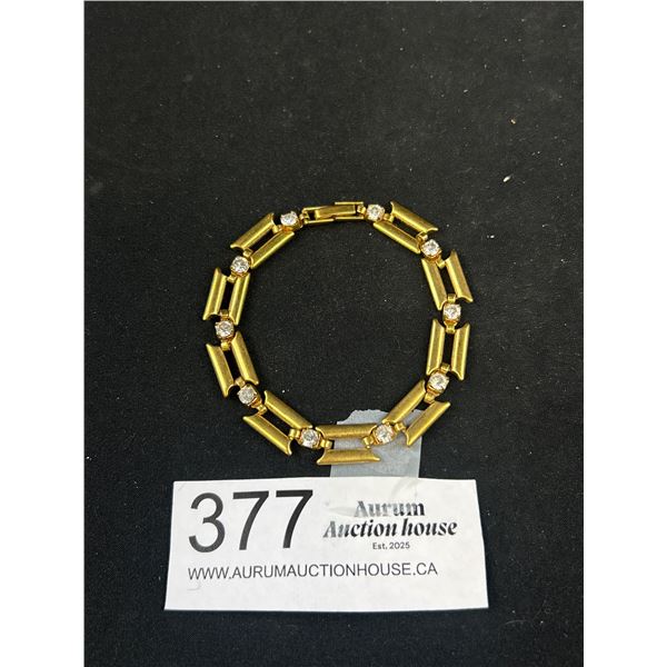 Vintage Gold w/ Clear Stones Link Bracelet