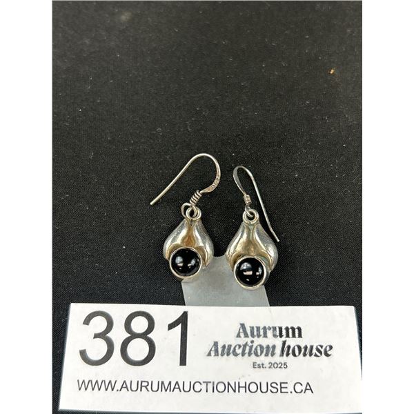 Pair of Sterling Silver w/ Gem Stone Earrings Marked 925