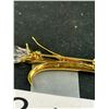 Image 2 : Lovely Gold Swarovsky Brooch, Marked w/ Swan