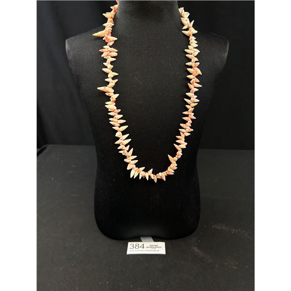 Rare Antique Pink Shell Necklace