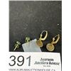 Image 2 : Vintage Earrings Jade Studs Gold Red Stone Earrings