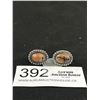 Image 1 : Vintage Sterling Silver - Tested Jasper Navajo Earrings Solid Quality