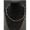 Image 3 : Beautiful! Antique Art Deco Peacock Glass Silver Bead Necklace
