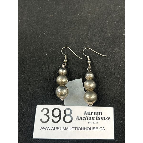 Triple Ball Sterling (Tested) Drop Earrings