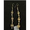 Image 2 : Pair of Gold w/ Red Borealis Rhinestone Earrings