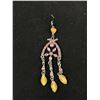 Image 2 : Pair of Vintage Glass Stones Chandelier Earrings