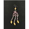 Image 3 : Pair of Vintage Glass Stones Chandelier Earrings