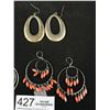 Image 2 : Lot of Silver Hoops + Dangle Earrings, All in Pairs