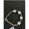 Image 2 : Silver Plated Links w/ Pearls Bracelet