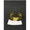 Image 1 : 18K Gold Plated Open Cuff Bangle, Engraved Design