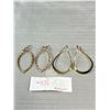 Image 2 : Many Pairs of Gold Plated Hoops and Dangle Earrings