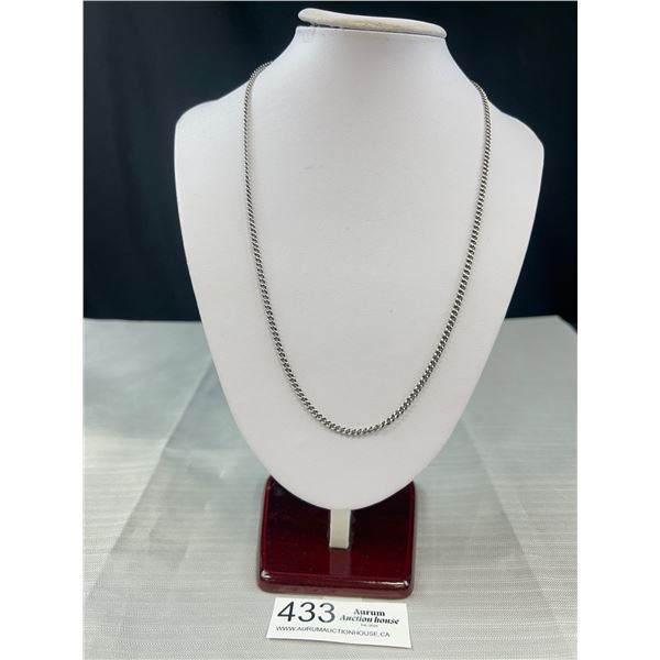 Solid Sterling Silver Chain Tested Extra Length 23.5" Marked Sterling
