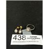 Image 1 : Genuine Opal Vintage Silver Earrings Matching Ring Set