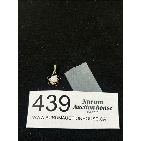 Marked 14K Gold Genuine Opal Pendnant