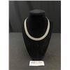 Image 1 : Antique Art Deco Machine Age Silver Necklace